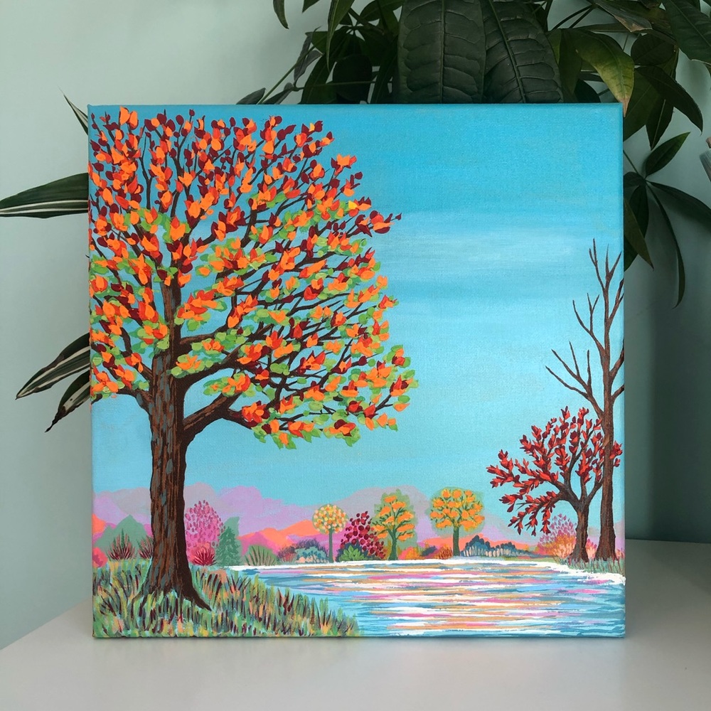 Autumn Trees Original Painting 🍁 Fall Leaves Art